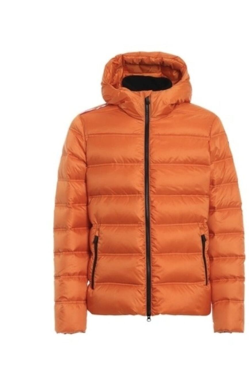 Rossignol Cesar Mens Orange Full-Zip Hooded Down Puffer Jacket Size M